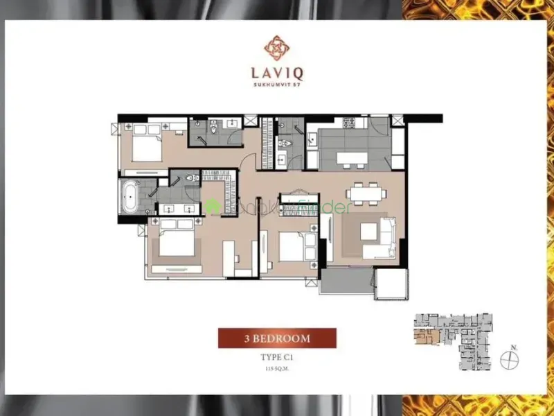 Thonglor, Thonglor, Thailand, 3 Bedroom Bedrooms, 0 ,3 BathroomBathrooms,Condo,For Rent,Laviq Sukhumvit 57,7621
